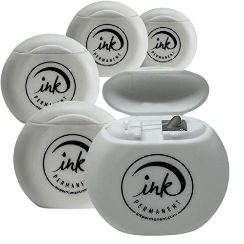 5 Pack Pre-Inked Premium Eyebrow Mapping String by Ink Permanent 100 M - 328 Ft Mapping Thread For Eyebrow Mapping For Microblading, PMU and Henna Procedures 20M each (White)