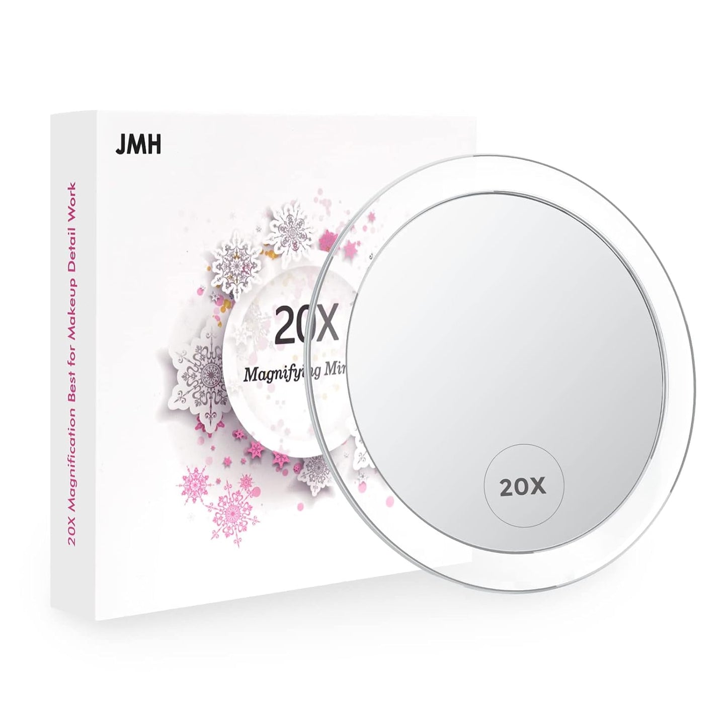 20X Magnifying Mirror with 3 Suction Cups for Easy Mounting– Use for Makeup Application - Tweezing – and Blackhead/Blemish Removal, 6 Inch