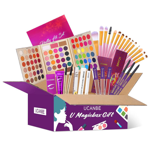 UCANBE Makeup Set for Women Full kit, Included 86 Color Eyeshadow Palette with 15pcs Make Up Brushes, Eyeliner Pen, Eye Primer, Eyebrow Pencil, Lip liner and Liquid Lipstick All in One Gift Set