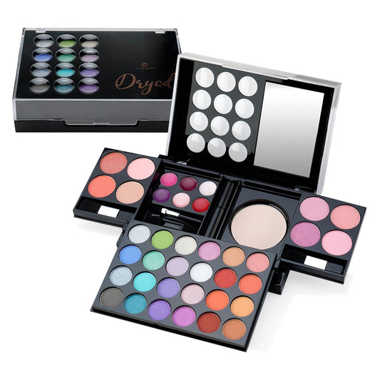 All In One Makeup Palette Set Kit,Portable Travel Makeup Kit for Girls with 24-Colors Eyeshadows Facial Blusher Lip Gloss Pressed Powder Mascara Brushes Mirror