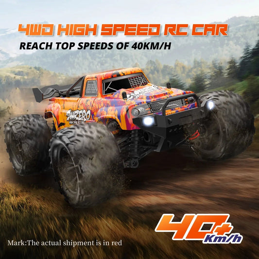 9500E 1/16 RC Car,40 KM/H High-Speed 4WD RC Racing Truck for Kids and Adults,Off-Road All Terrain Monster Vehicle with 2 Batteries,Red