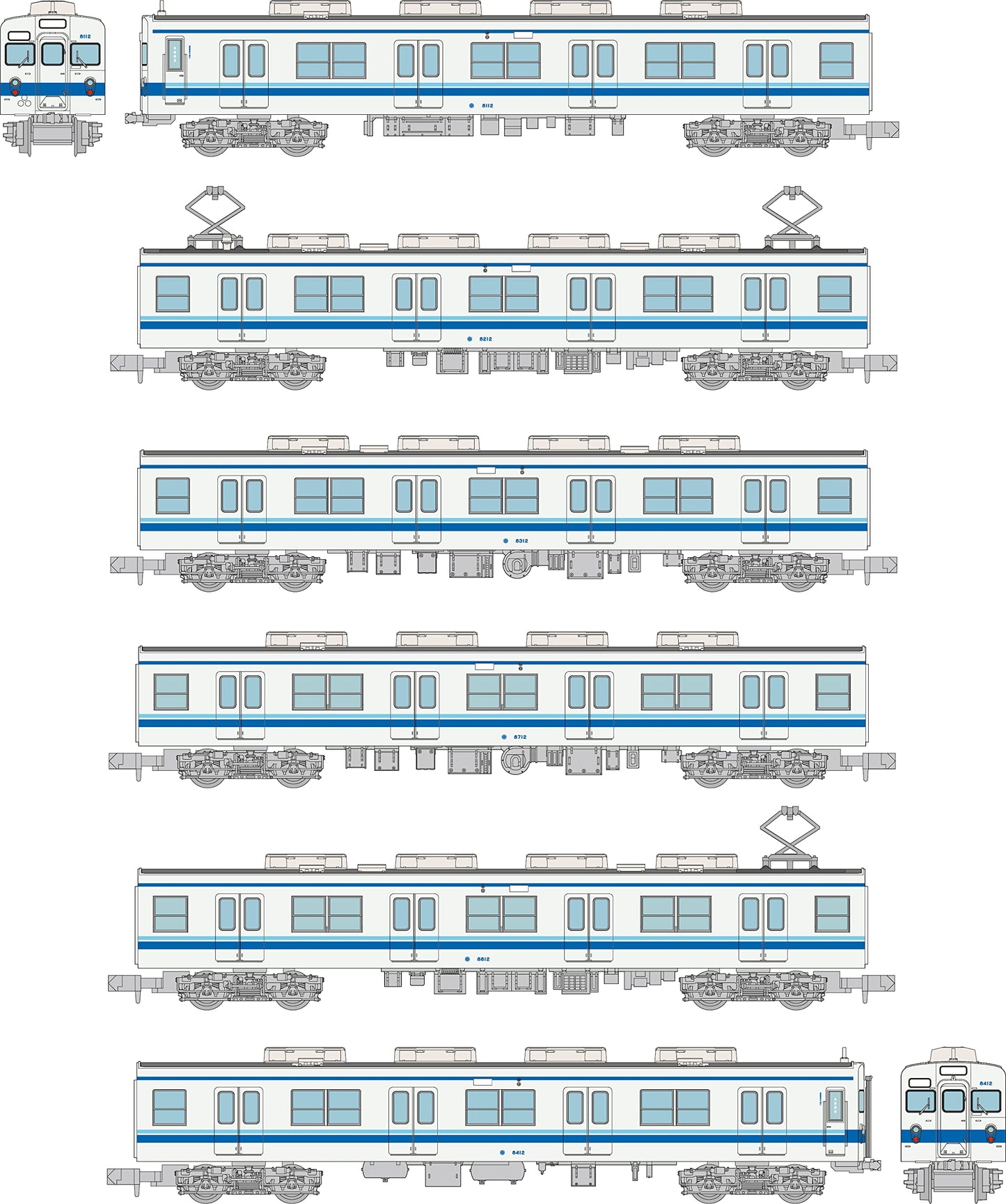 Tomytec Japan Railway Collection Tobu 8000 8112 Good Dept Ad Train 6 Car Set Diorama Supplies 324683